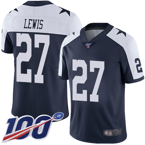 Men Dallas Cowboys Limited Navy Blue Jourdan Lewis Alternate #27 100th Season Vapor Untouchable Throwback NFL Jersey